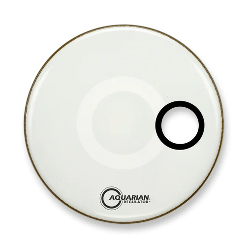 AQUARIAN RSM18WH Regulator Small white with Mic Port 18" Drum Head