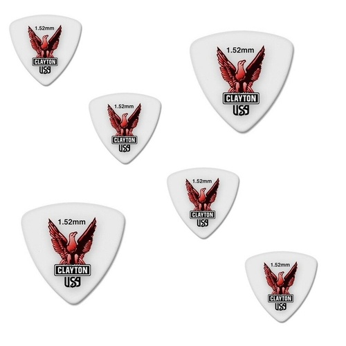 Clayton Acetal Guitar Picks - Rounded Triangle 1.52 Gauge , 6 Picks