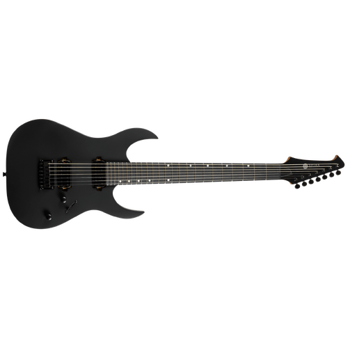 Spira Guitars S-407-MBK 7 String Electric Guitar - Satin Black