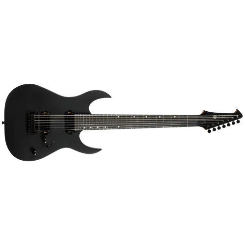 Spira Guitars S-407-MBK 7 String Electric Guitar - Satin Black