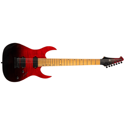 Spira S-457-TRD 7-String Electric Guitar  - Trans Red - Flame Maple Top