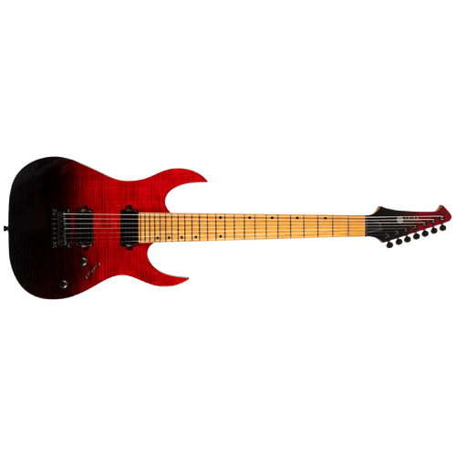 Spira S-457-TRD 7-String Electric Guitar  - Trans Red - Flame Maple Top