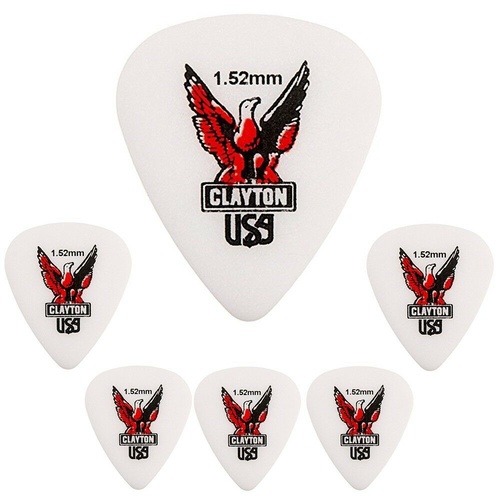 Clayton Acetal Guitar Picks - Standard Shape  1.52mm Gauge , 6 Picks