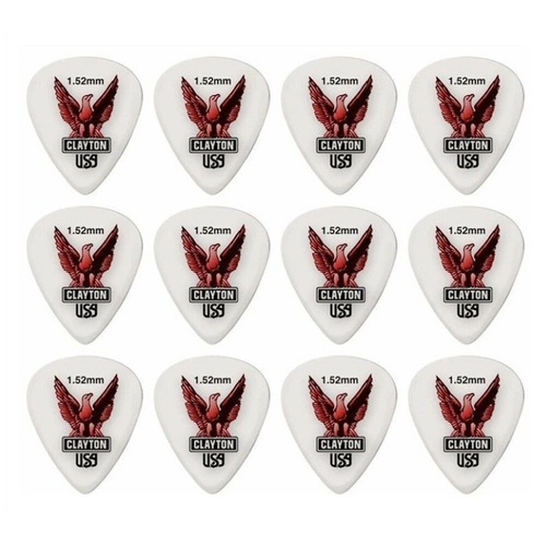 Steve Clayton Acetal Guitar Picks - Standard 1.52mm , 12 Picks / Plectrums