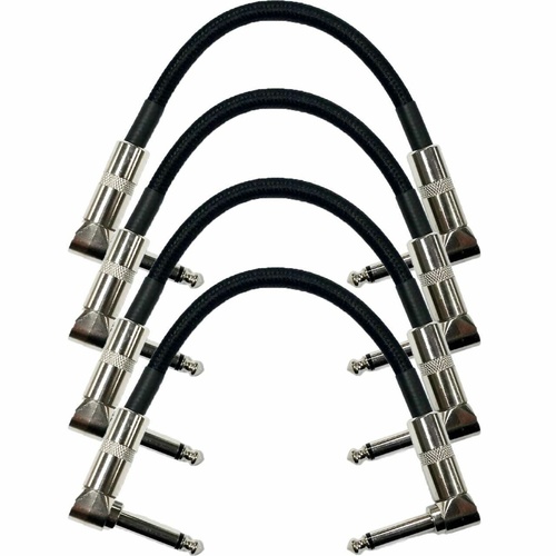 4 cables Strukture S6P48 Dual Right Angle 6" Woven Patch Cable