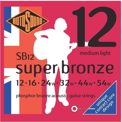 Rotosound SB12 Super Bronze Acoustic Guitar Strings 12 - 54