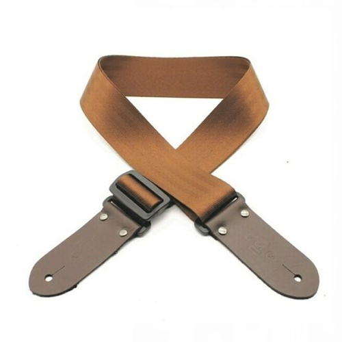 DSL Seat Belt Webbing Guitar Strap - 2" BROWN  Made in Australia