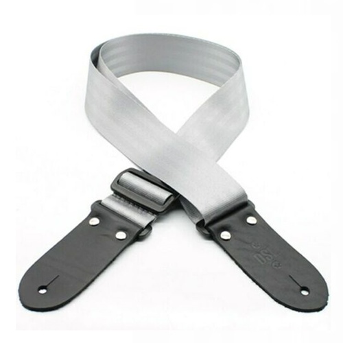DSL Seat Belt Webbing Guitar Strap - 2" SILVER Made in Australia