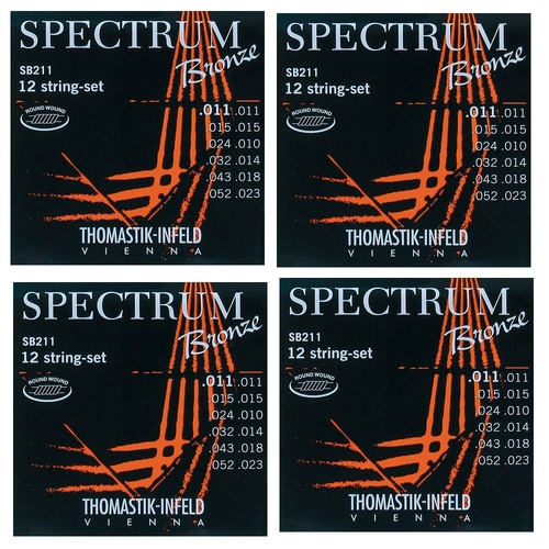 Thomastik-Infeld Spectrum Bronze Acoustic Guitar Strings 12-String 11-52 - 4 Sets