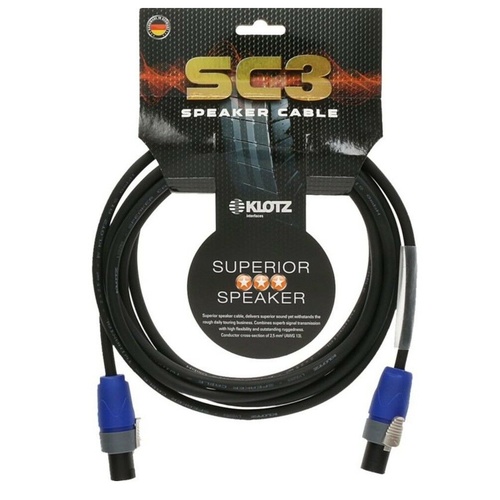 Klotz SC3 superior speaker cable 2 x 2,5 mm² with Neutrik speakON F-F  20 Mtr