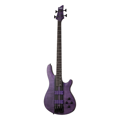 Schecter C-4 GT Electric  Bass Guitar - Satin Trans Purple
