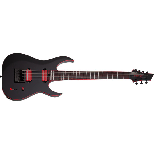 Schecter Sunset-7 ET Red Dawn 7-string Baritone Electric Guitar - Gloss Black