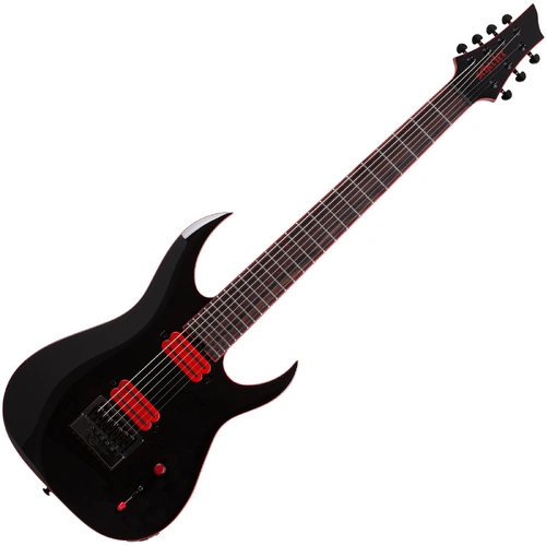 Schecter Sunset-7 Evertune Red Dawn 7-string Baritone Electric Guitar - Gloss Black