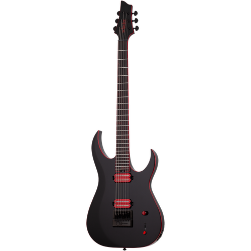 Schecter Sunset-6 ET EX Red Dawn Baritone Electric Guitar - Gloss Black