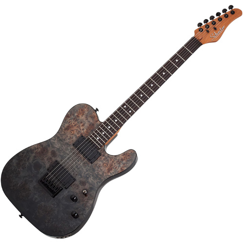 Schecter PT Standard 6 String Electric Guitar - Black Fade Burst Burl