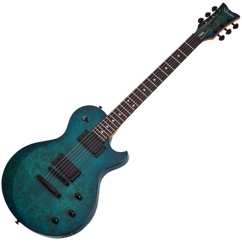 Schecter Solo-II Standard 6 String Electric Guitar - Ocean Blue Burst Burl