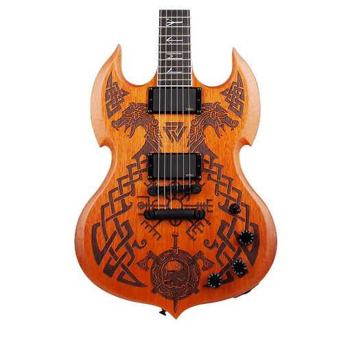 Wylde Audio Barbarian Carveworks Electric Guitar Natural Satin