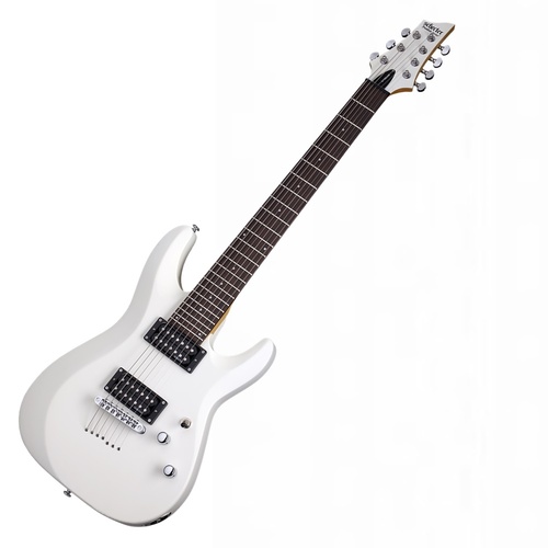 Schecter C-7 Deluxe  7-String Electric Guitar Satin White - Fact 2nd