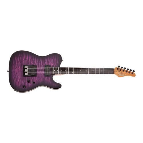 Schecter PT Pro Ebony, Trans Purple Burst Electric Guitar