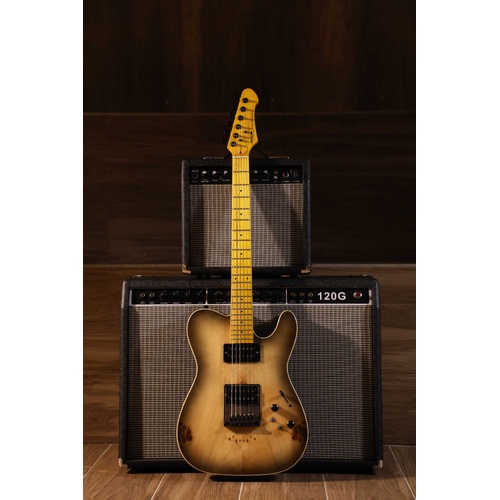 Sqoe SETL-600 Electric Guitar - Transparent natural wood color