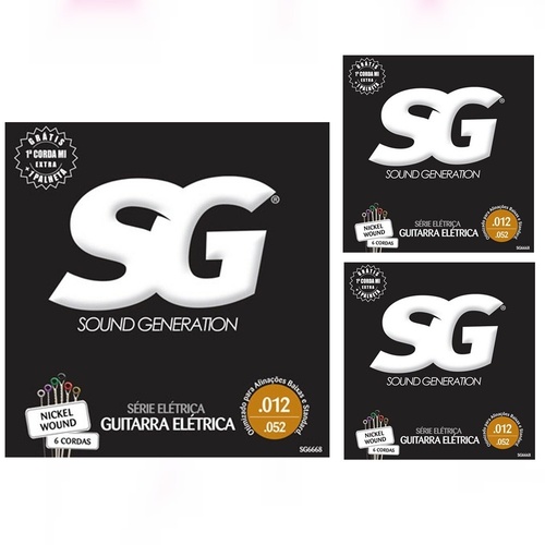 Sound Generation Electric Guitar SG Nickel Plated Steel 12 - 52 ( 3 Sets )