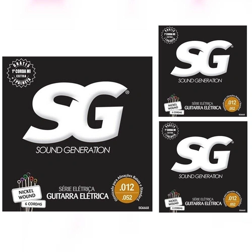 Sound Generation Electric Guitar SG Nickel Plated Steel 12 - 52 ( 3 Sets )