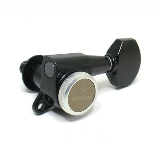 Gotoh SG381 MGT Locking Tuning Keys set of 6 in line Staggered Posts - Black