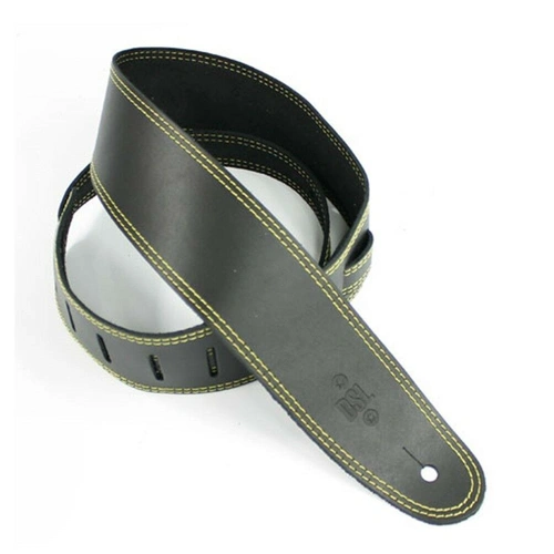 DSL  Classic 2.5" Single Ply Black /Yellow Stitch Guitar Strap Made in Australia