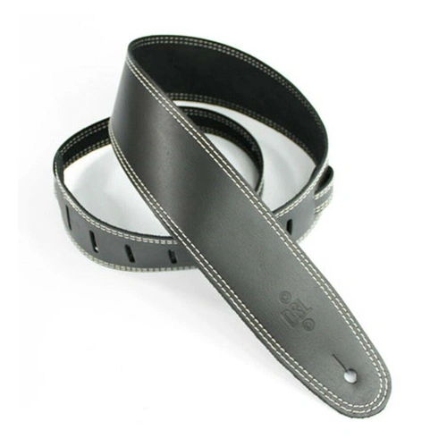 DSL Classic 2.5" Single Ply Black / Beige Stitch Guitar Strap Made in Australia