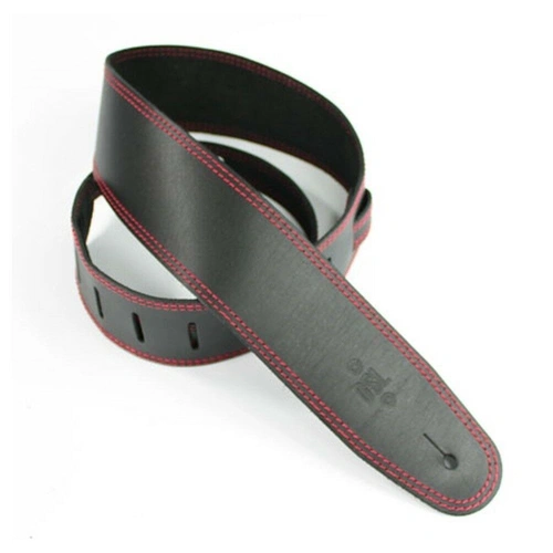 DSL  Classic 2.5" Single Ply Black / Red Stitch Guitar Strap Made in Australia