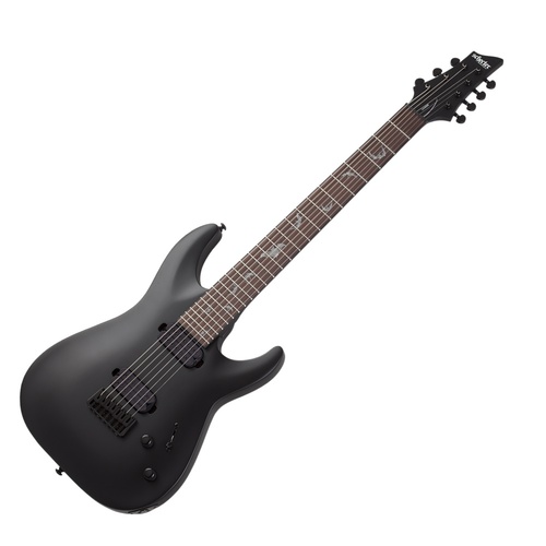 Schecter Damien-7 SBK Electric Guitar - Satin Black - 7 string