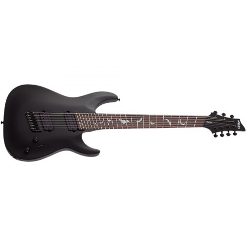 Schecter SCH2476 Damien 7 String Multiscale Electric Guitar Satin Black