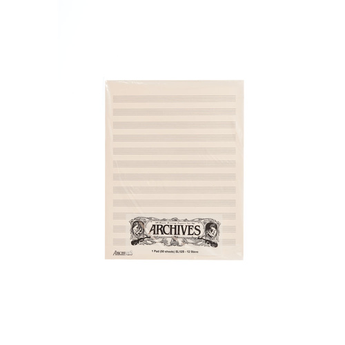 Archives Manuscript Score Pads, 12 Stave, 50 Sheets
