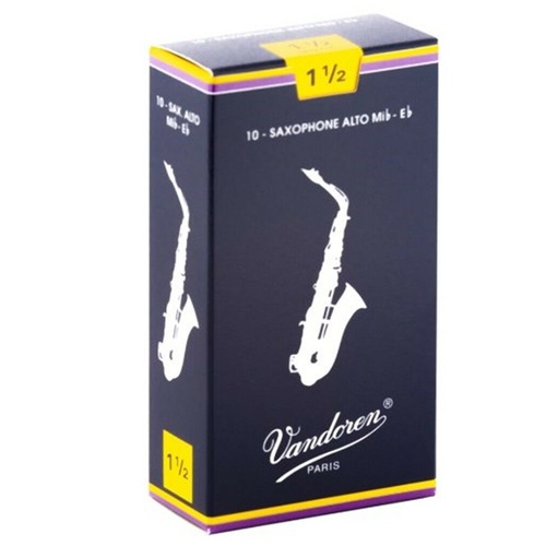 Vandoren SR2115 Alto Sax Traditional Reeds Strength 1.5; Box of 10 