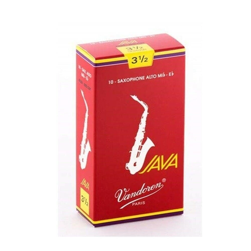 Vandoren Alto Saxophone Reeds JAVA Red 10-Pack Strength 3.5 