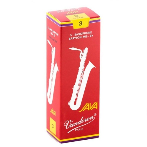 Vandoren SR343R Bari Sax JAVA Red Reeds Strength 3; Box of 5