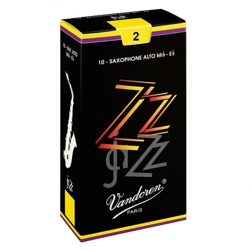 Vandoren SR412 Jazz Alto Sax ZZ Reeds Strength 2; Box of 10