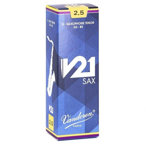 Vandoren SR8225 Tenor Saxophone Reeds V21 Box of 5 Strength 2.5