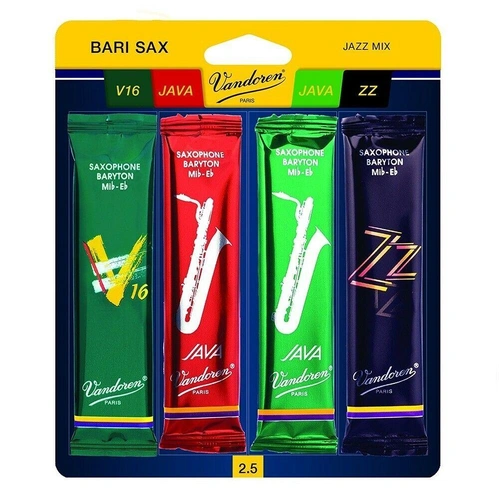 Vandoren Baritone Sax Mix Card Strength 2.5 Java Green,Java Red, ZZ and V16