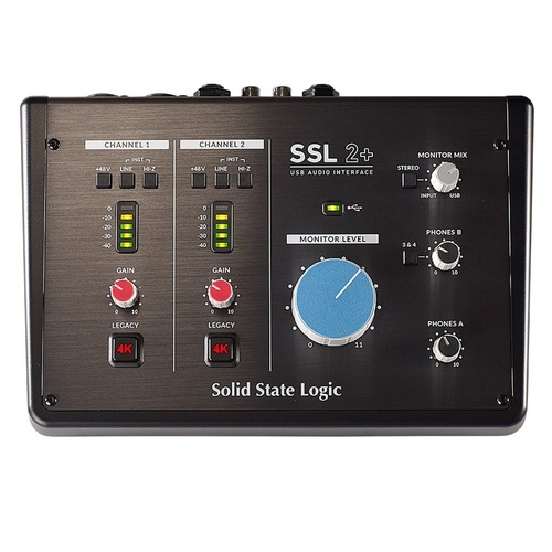 Solid State Logic SSL2+ USB Audio Interface 2-in/4-out, with 2 Mic/Line/Instrument Preamps