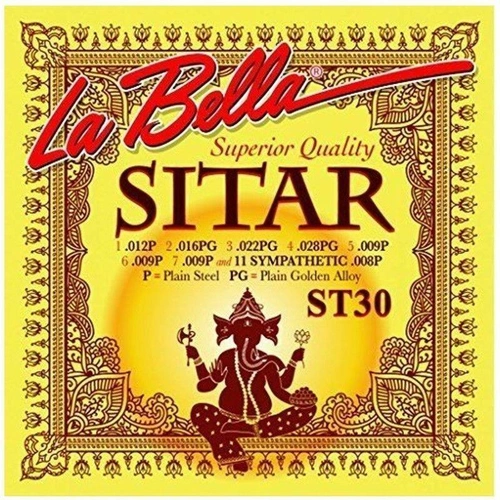 La Bella  ST30 Sitar String Set - 7 Main 11 Sympathetic strings Loop Ends