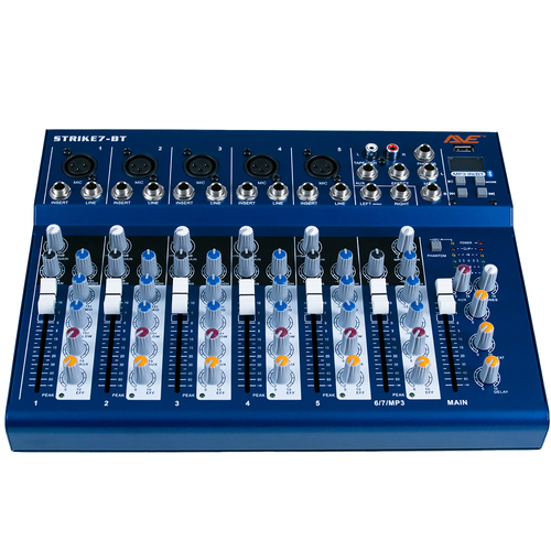 AVE Strike 7 Bluetooth PA Audio Mixer with Delay –7 Channel