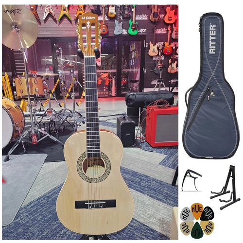 La Guitars Nylon String Classical Guitar - 1/2 size Pack, Inc Bag, Stand and Picks