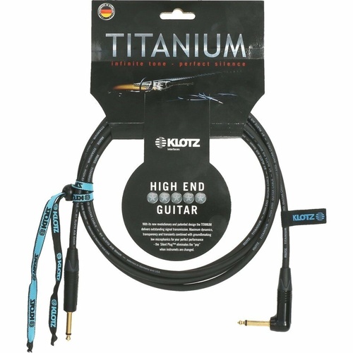 Klotz TITANIUM high end guitar cable with silent PLUG with Angled Plug 4.5m