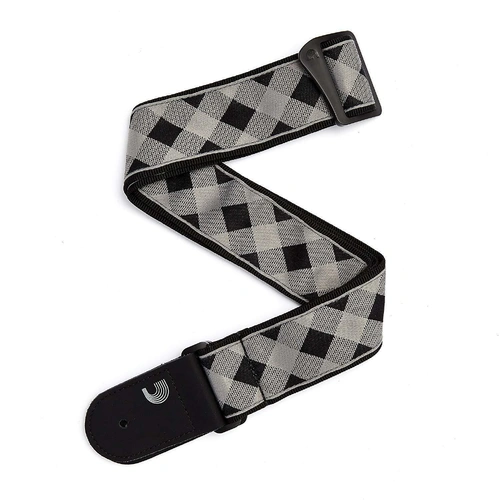 D'addario Planet Waves T20W1406 2-Inch Buffalo Check Guitar Strap - Grey