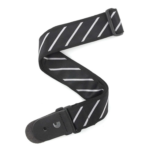 D'addario Planet Waves T20W1409 2-Inch Tie Stripes Guitar Strap - Black / Grey