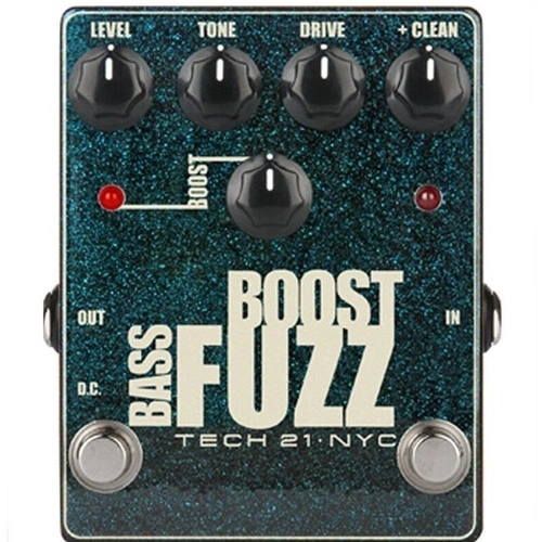 Tech 21 Bass Boost Fuzz Analog Guitar Effects Pedal Metallic Series 