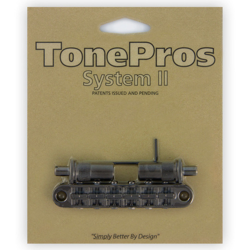 TonePros T3BT Tune-o-matic Bridge Metric Large Posts Black
