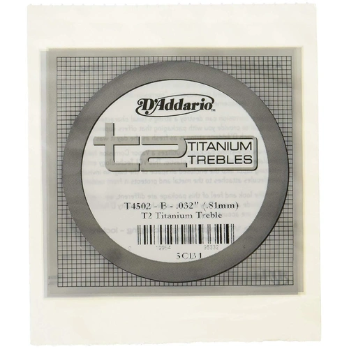 D'Addario T2 Titanium Treble Classical Guitar Single 2nd String Normal Tension,