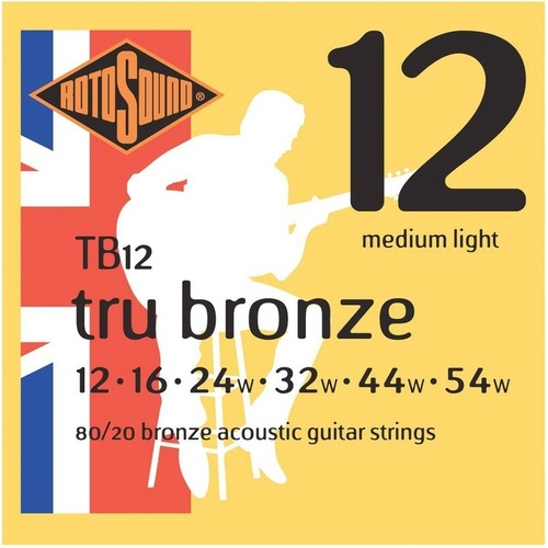 Rotosound TB12 Tru Bronze Acoustic Guitar Strings (12-54) Medium / Light